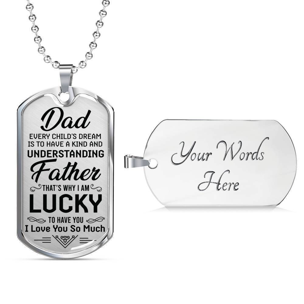 Dad Dog Tag Custom Picture, Father’S Day Dog Tag I Am Lucky To Have You Gift For Dad Dog Tag Necklace Father's Day Rakva