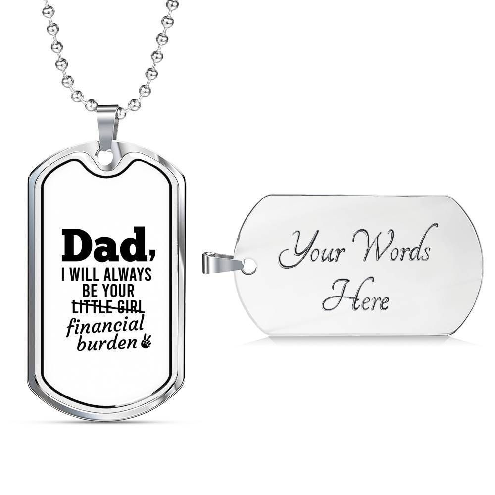 Dad Dog Tag Custom Picture Father’S Day, Dog Tag Necklace Gift For Dad I Will Always Be Your Little Girl Father's Day Rakva