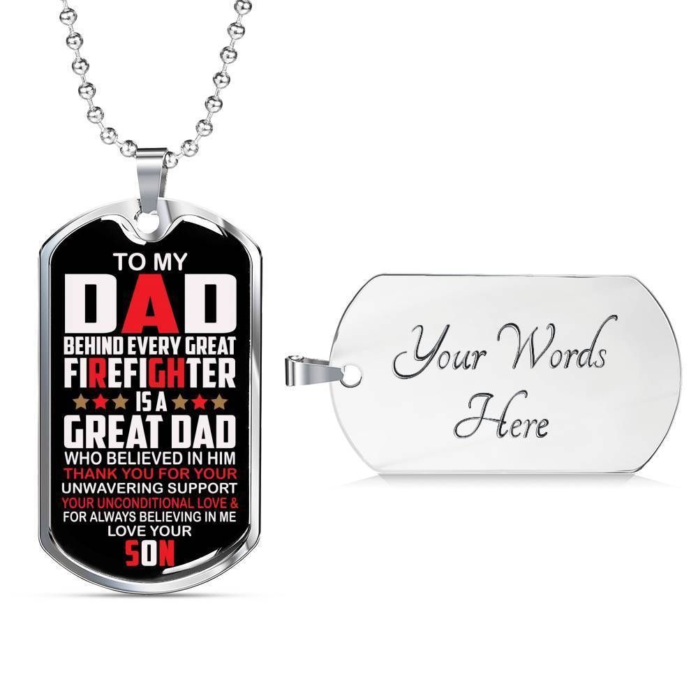 Dad Dog Tag Custom Picture Father’S Day, Every Great Firefighter Is A Great Dad Dog Tag Necklace Gift For Dad Father's Day Rakva