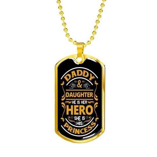 Dad Dog Tag Custom Picture Father’S Day, Father And Daughter Hero Dog Tag Necklace Gift For Dad Father's Day Rakva