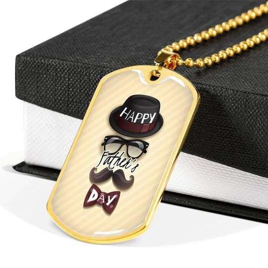 Dad Dog Tag Custom Picture Father’S Day, Funny Gift For Dad Happy Father’S Day Dog Tag Necklace Father's Day Rakva