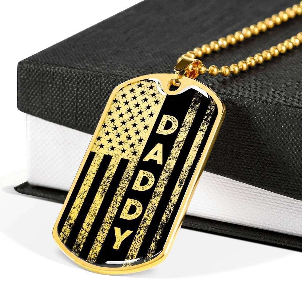 Dad Dog Tag, Custom Picture Father’S Day Gift American Patriotic Daddy Dog Tag Military Chain Necklace For Dad Dog Tag Father's Day Rakva