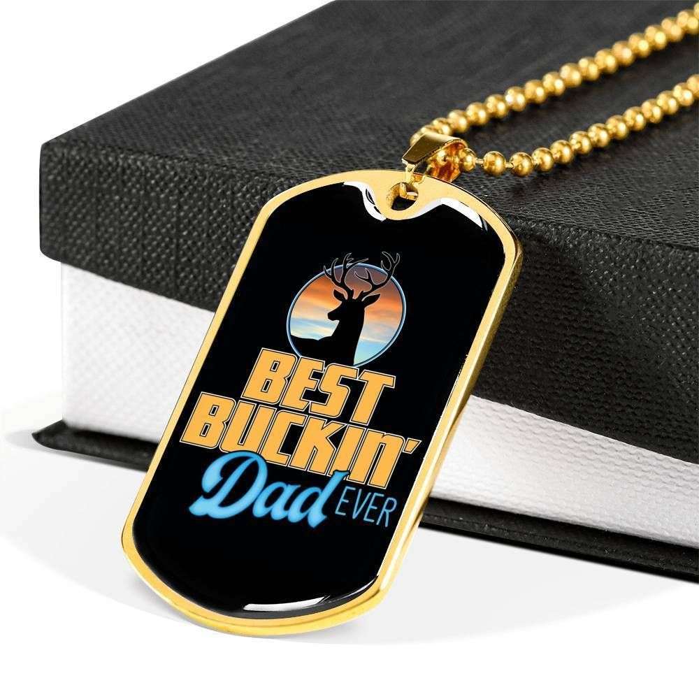 Dad Dog Tag, Custom Picture Father’S Day Gift Best Bucking Dad Ever Dog Tag Military Chain Necklace Gift For Dad Dog Tag Father's Day Rakva