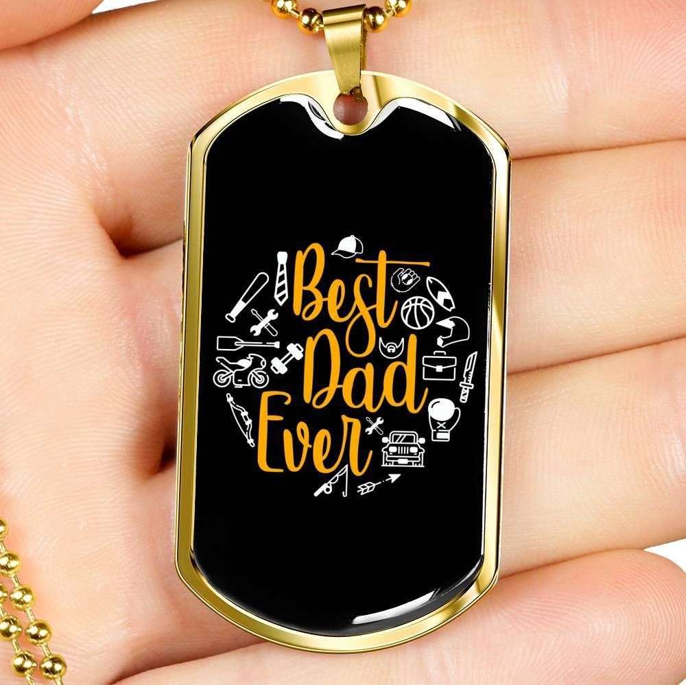 Dad Dog Tag, Custom Picture Father’S Day Gift Best Dad Ever Dog Tag Military Chain Necklace Gift For Men Dog Tag Father's Day Rakva