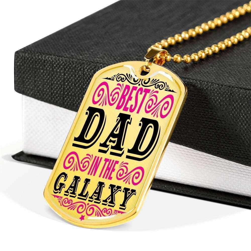Dad Dog Tag, Custom Picture Father’S Day Gift Best Dad In The Galaxy Dog Tag Military Chain Necklace Gift For Dad Dog Tag Father's Day Rakva