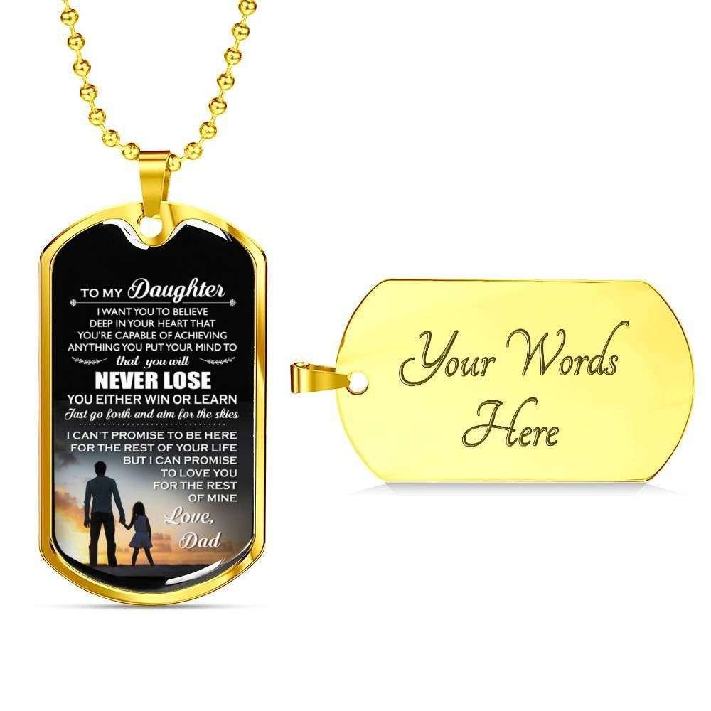 Dad Dog Tag, Custom Picture Father’S Day Gift Dad Gift For Daughter Engraved Dog Tag Military Chain Necklace You’Ll Never Lose Dog Tag Father's Day Rakva