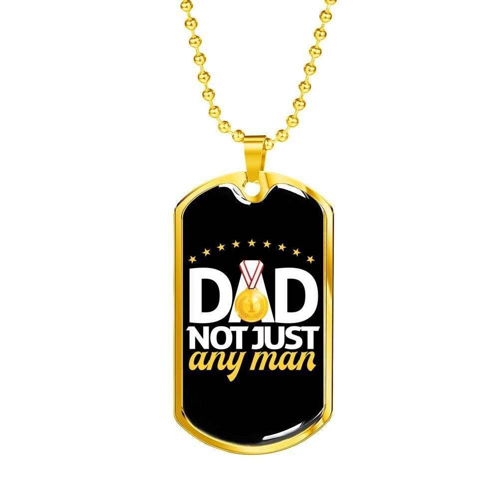 Dad Dog Tag Custom Picture Father’S Day Gift, Dad Not Just Any Man Dog Tag Military Chain Necklace For Dad Dog Tag Father's Day Rakva