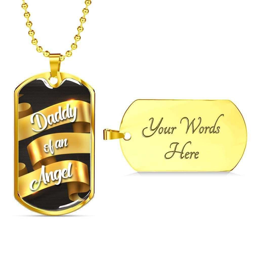 Dad Dog Tag, Custom Picture Father’S Day Gift Daddy Of An Angel Meaningful Gift For Dad Dog Tag Military Chain Necklace Dog Tag Father's Day Rakva