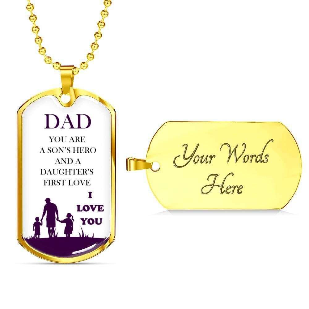 Dad Dog Tag, Custom Picture Father’S Day Gift Dog Tag Military Chain Necklace I Love You Gift For Dad Dog Tag Father's Day Rakva