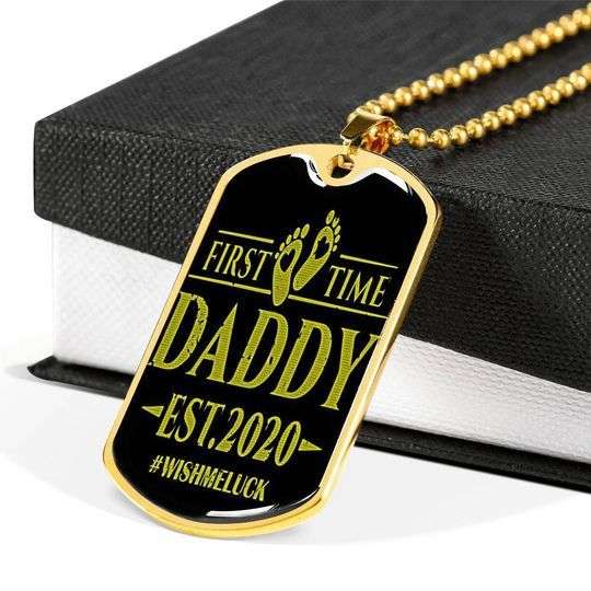 Dad Dog Tag Custom Picture Father’S Day, Gift For Dad First Time Daddy Dog Tag Necklace Gifts Father's Day Rakva