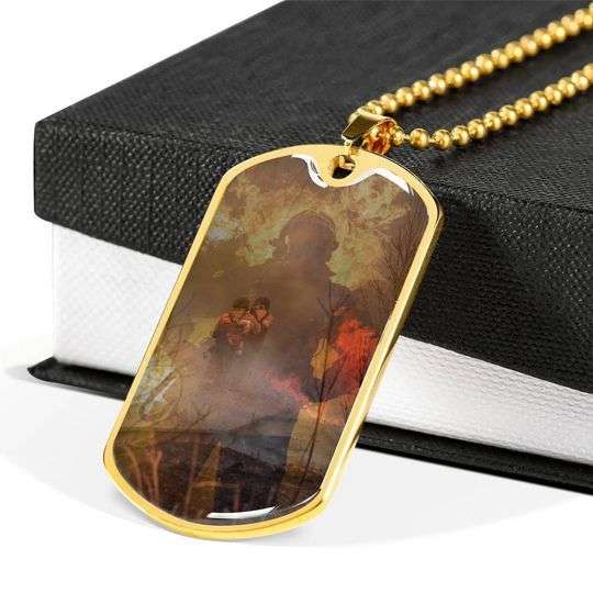 Dad Dog Tag Custom Picture Father’S Day, Gift For Dad You Are The Best Firefighter Dog Tag Necklace Meaningful Gifts For Him Father's Day Rakva