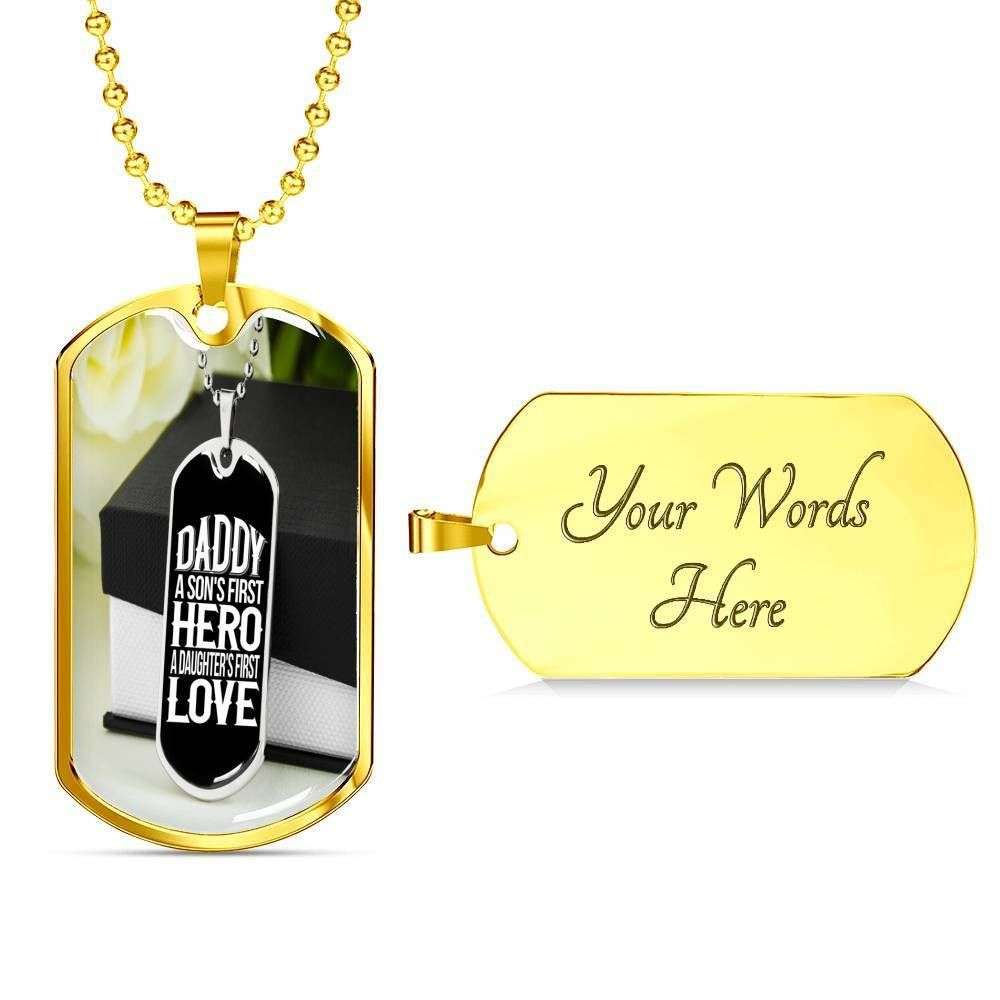 Dad Dog Tag, Custom Picture Father’S Day Gift Gift For Father Dog Tag Military Chain Necklace A Father Is A Real Hero Dog Tag Father's Day Rakva