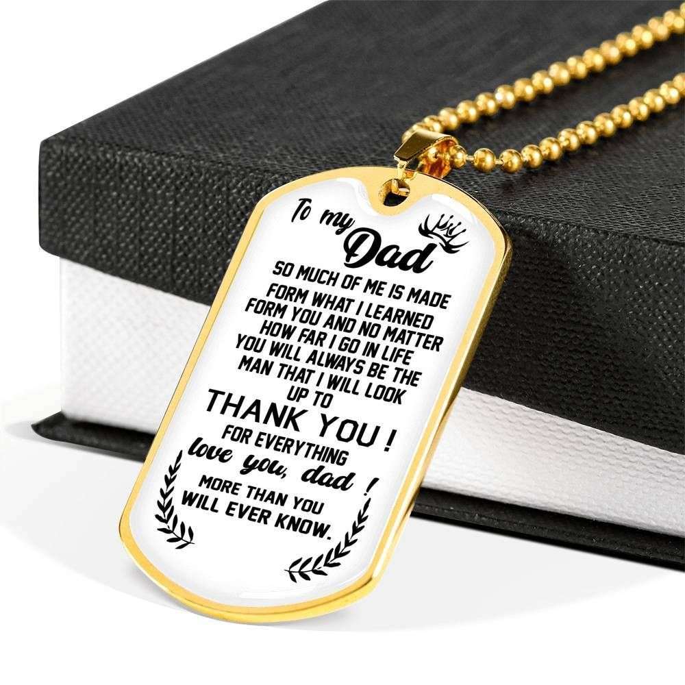 Dad Dog Tag Custom Picture Father’S Day Gift, Give You A Special Thanks Dog Tag Military Chain Necklace For Daddy Dog Tag Father's Day Rakva