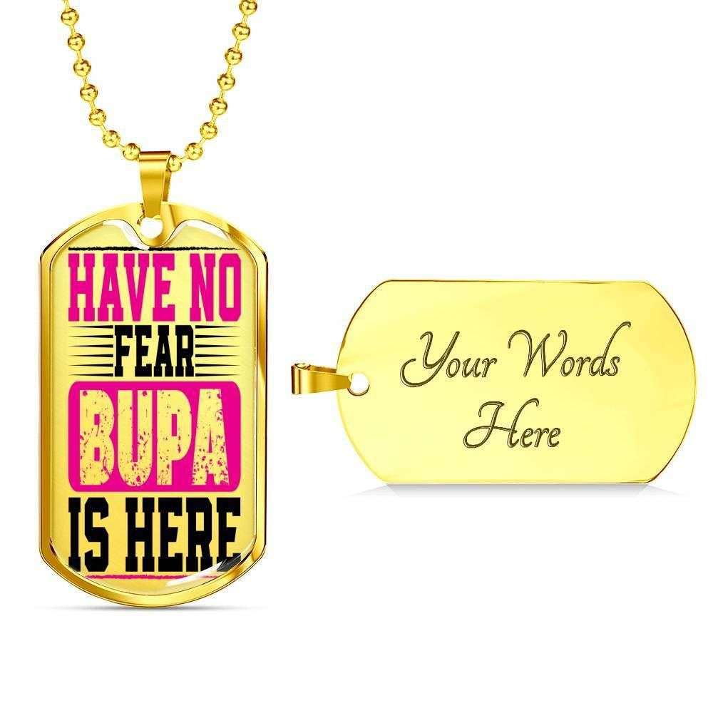 Dad Dog Tag, Custom Picture Father’S Day Gift Have No Fear Bupa Is Here Dog Tag Military Chain Necklace Gift For Dad Dog Tag Father's Day Rakva