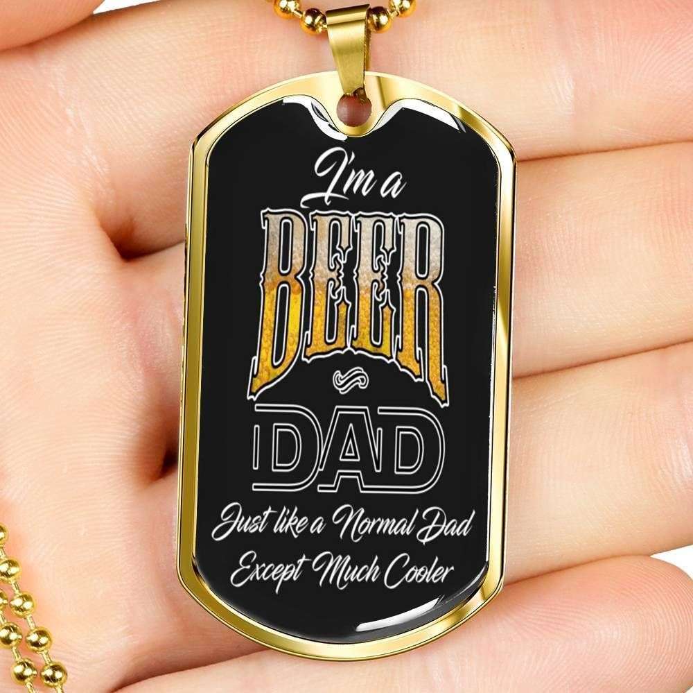 Dad Dog Tag Custom Picture Father’S Day Gift, I’M A Beer Dad Dog Tag Military Chain Necklace Gift For Dad Beer Lovers Dog Tag Father's Day Rakva