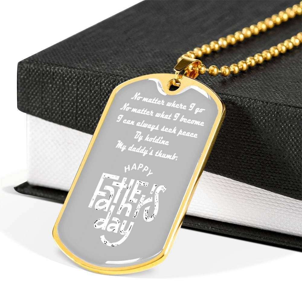 Dad Dog Tag Custom Picture Father’S Day Gift, I’M Safe Under Your Shelter Dog Tag Military Chain Necklace For Dad Father's Day Rakva