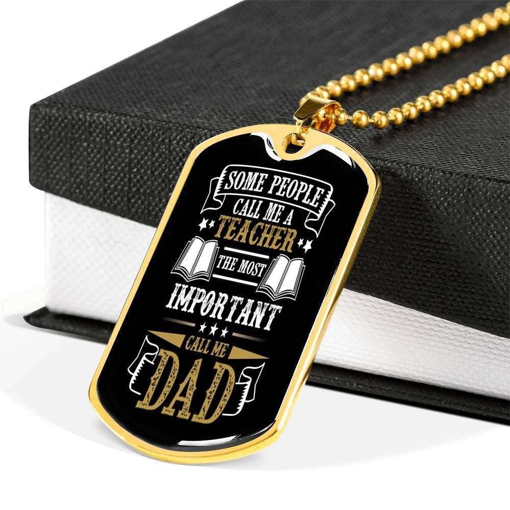 Dad Dog Tag Custom Picture Father’S Day Gift, Important Call Me Dad Dog Tag Military Chain Necklace Gift For Dad Dog Tag Father's Day Rakva