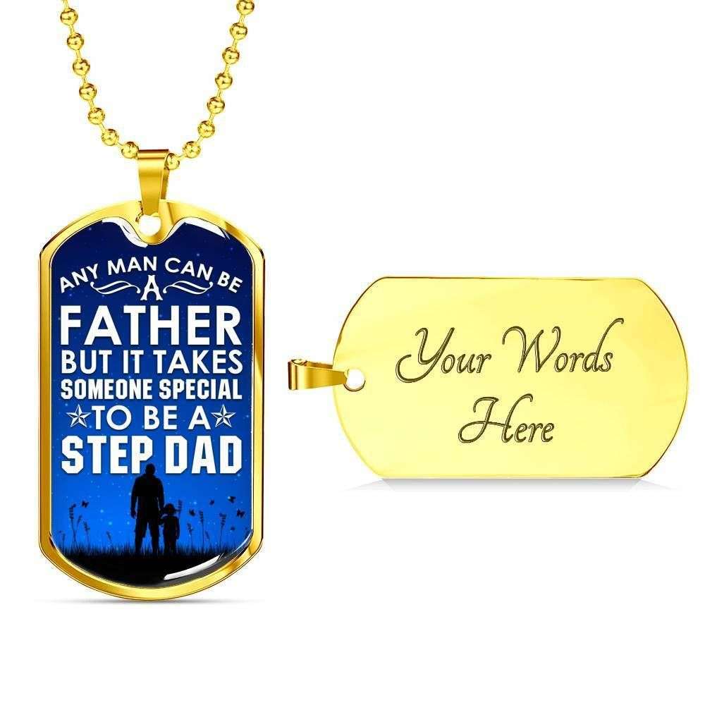 Dad Dog Tag, Custom Picture Father’S Day Gift It Takes Someone Special To Be A Step Dad Dog Tag Military Chain Necklace Dog Tag Father's Day Rakva