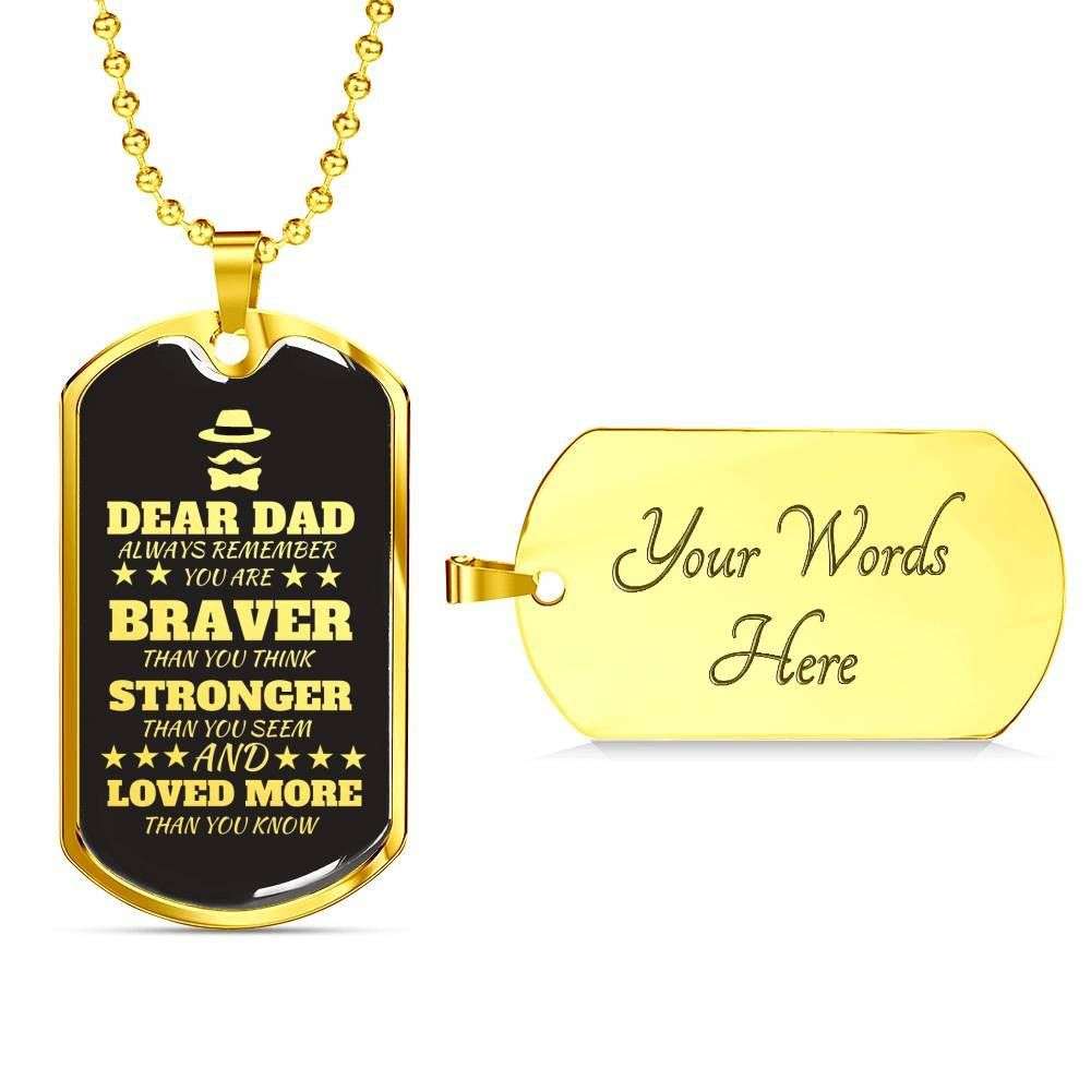 Dad Dog Tag, Custom Picture Father’S Day Gift Loved More Than You Know Dog Tag Military Chain Necklace For Dad Dog Tag Father's Day Rakva