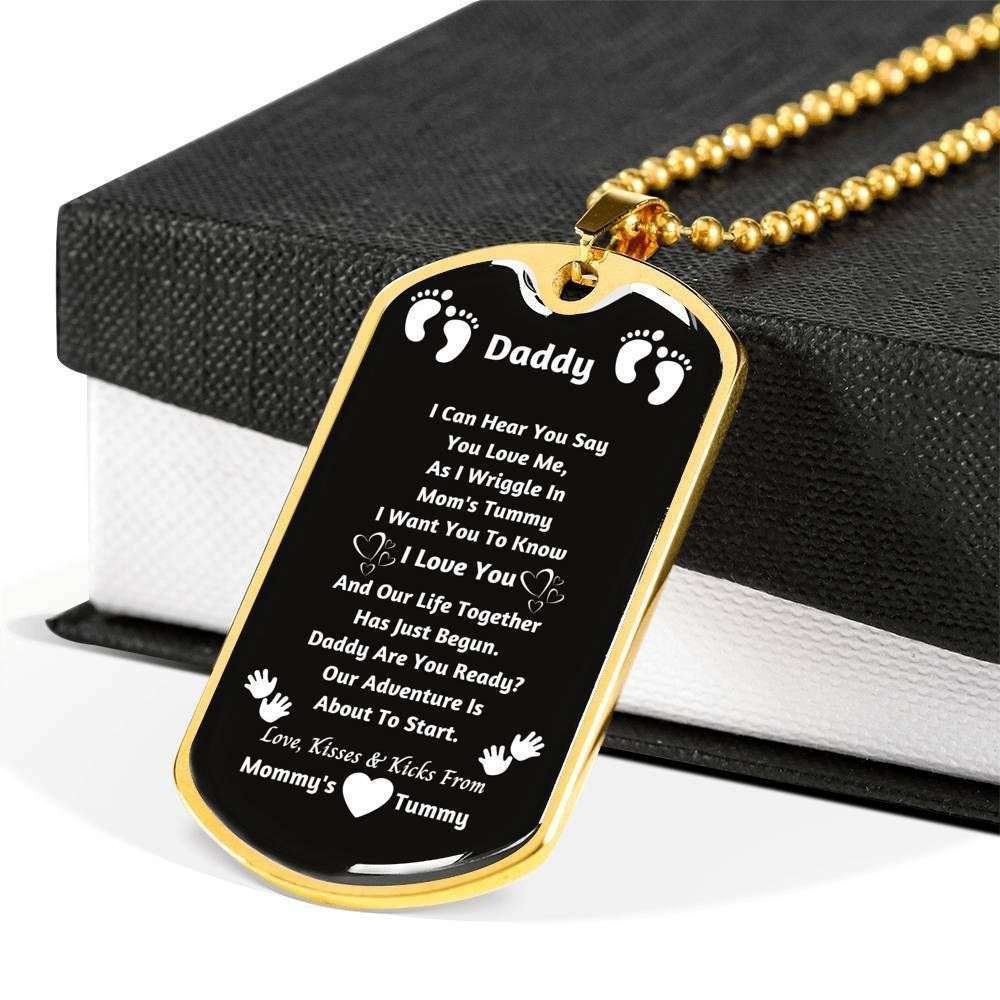 Dad Dog Tag Custom Picture Father’S Day Gift, Message Present For Daddy Our Adventure Is About To Start Dog Tag Military Chain Necklace Father's Day Rakva