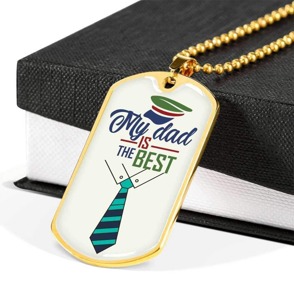 Dad Dog Tag Custom Picture Father’S Day Gift, My Dad Is The Best Dog Tag Military Chain Necklace Gift For Daddy Father's Day Rakva