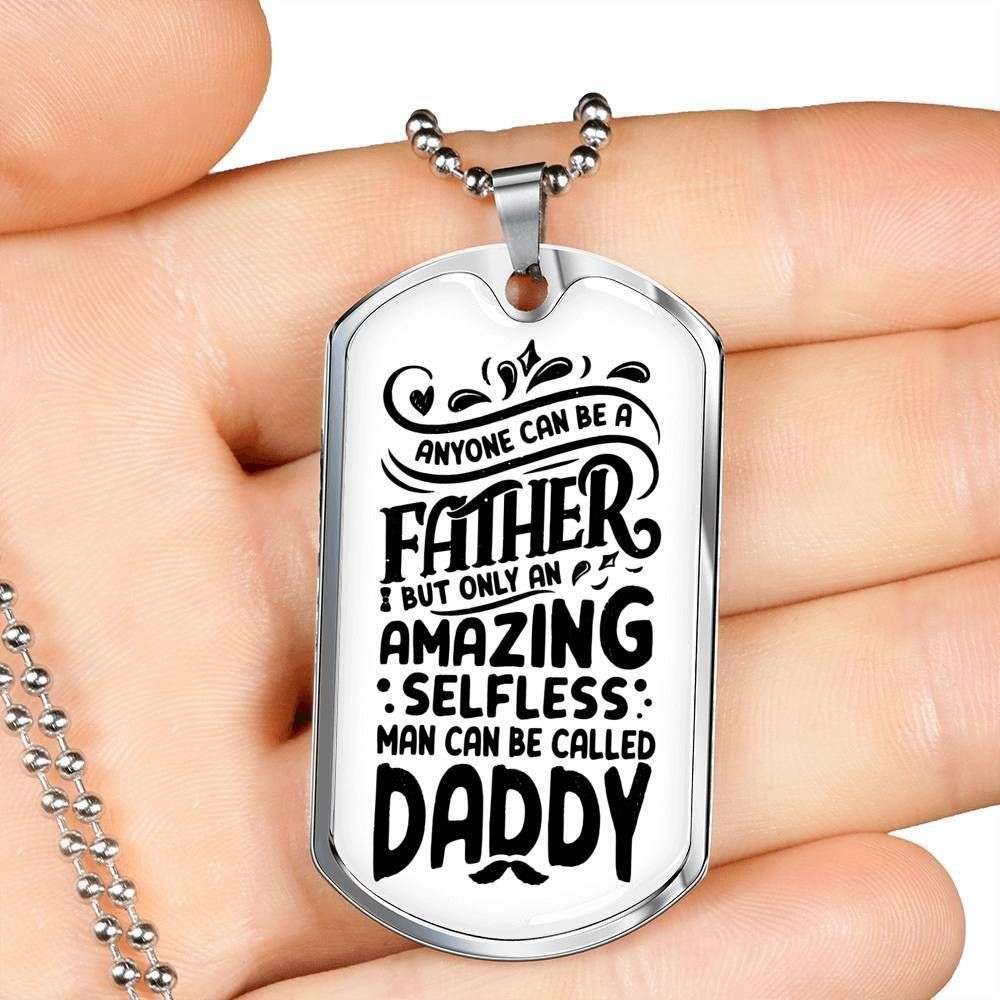 Dad Dog Tag Custom Picture Father’S Day Gift, Only An Amazing Selfless Man Can Be Dog Tag Military Chain Necklace Giving Daddy Father's Day Rakva