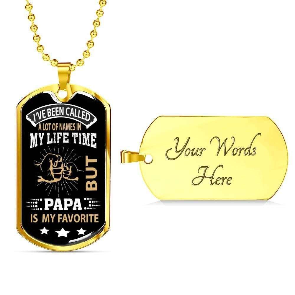 Dad Dog Tag Custom Picture Father’S Day Gift, Papa Is My Favorite Dog Tag Military Chain Necklace Father’S Day Gift For Dad Dog Tag Father's Day Rakva