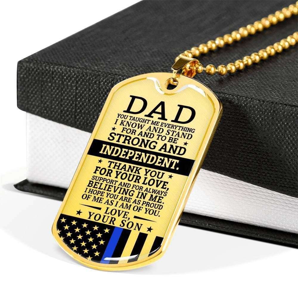 Dad Dog Tag Custom Picture Father’S Day Gift, Present For Dad Silver Dog Tag Military Chain Necklace Thank For Your Love Father's Day Rakva