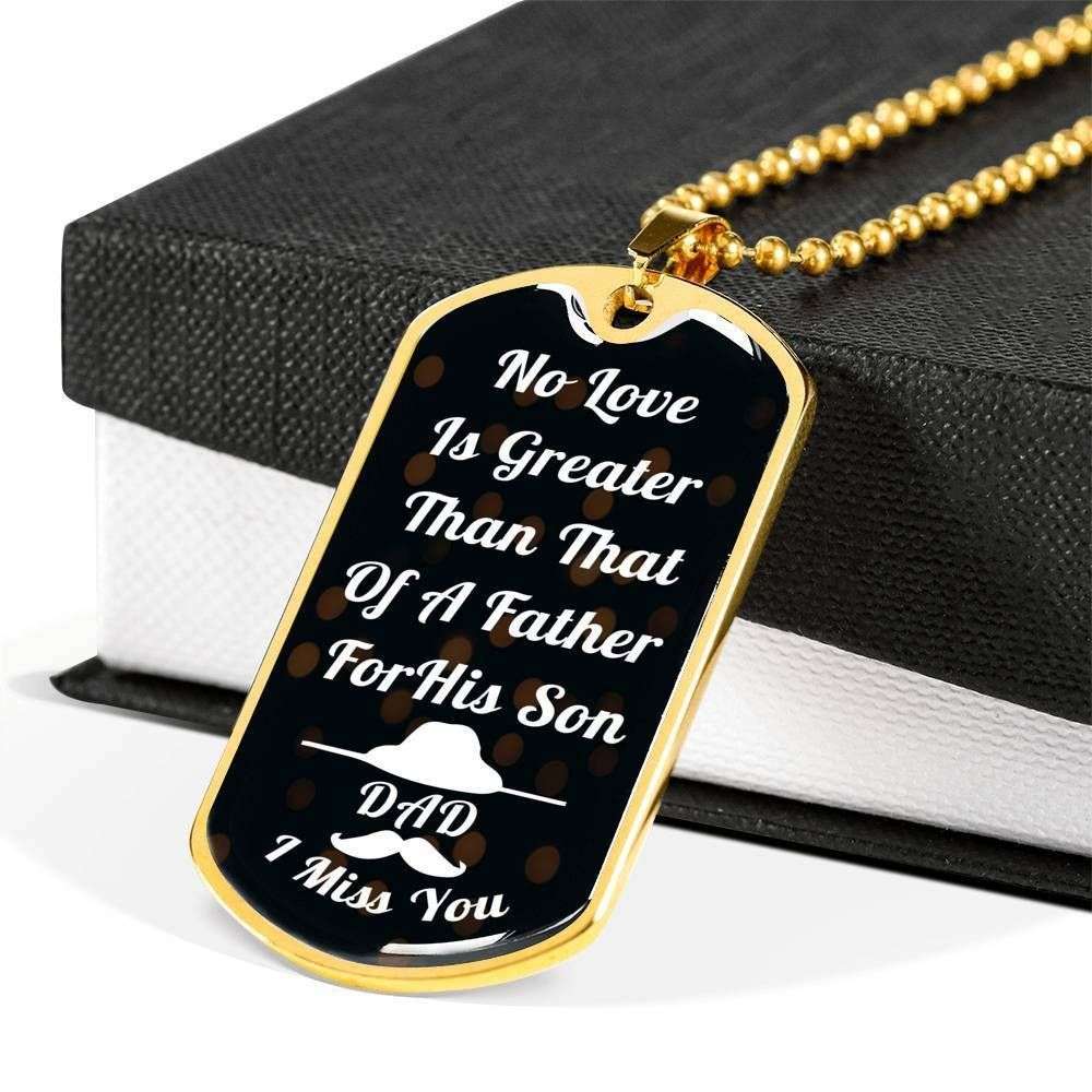 Dad Dog Tag Custom Picture Father’S Day Gift, Son Dog Tag Custom Picture, The Love Of Dad For His Son Dog Tag Military Chain Necklace For Men Father's Day Rakva