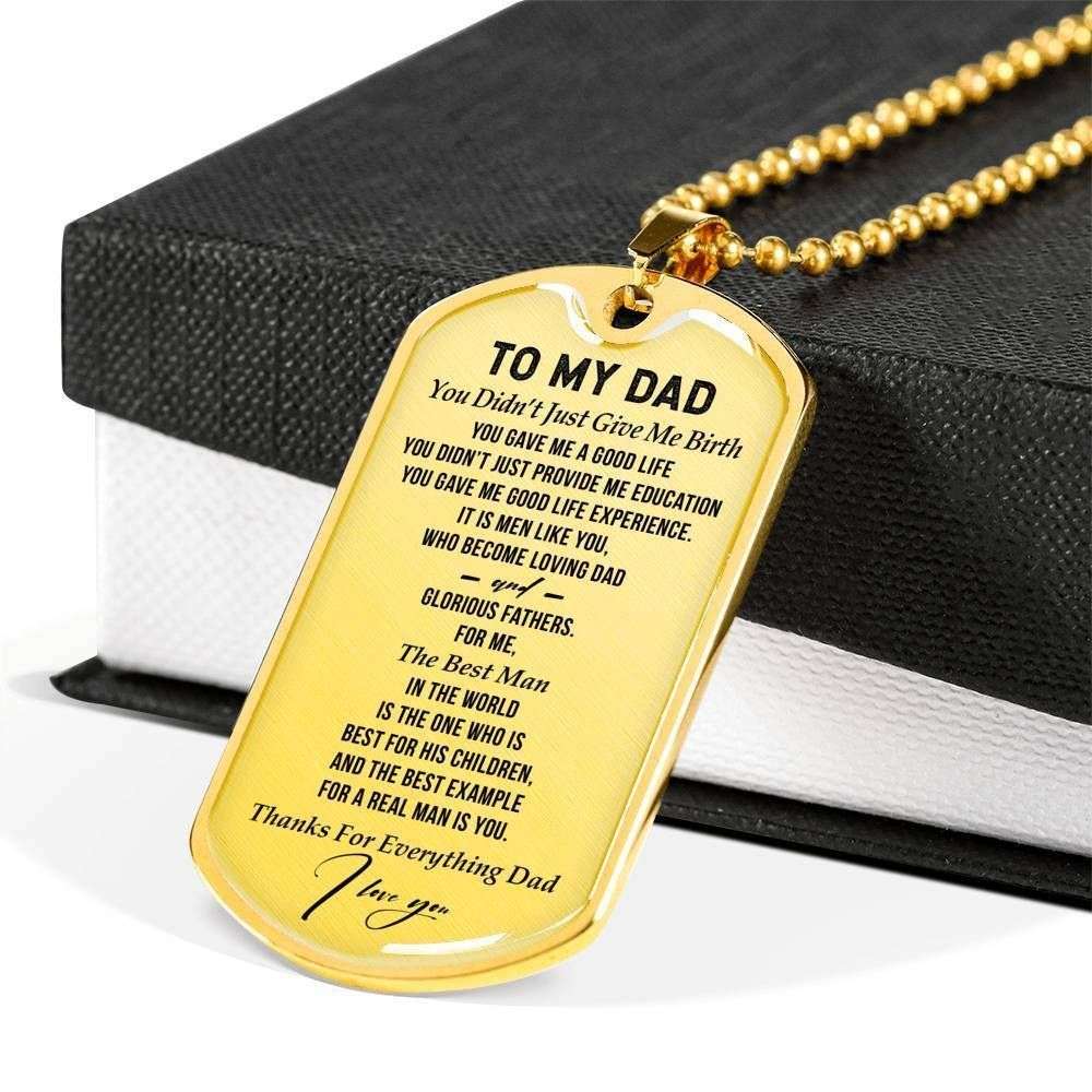 Dad Dog Tag Custom Picture Father’S Day Gift, Thanks For Everything Dad Dog Tag Military Chain Necklace Gift For Dad Father's Day Rakva