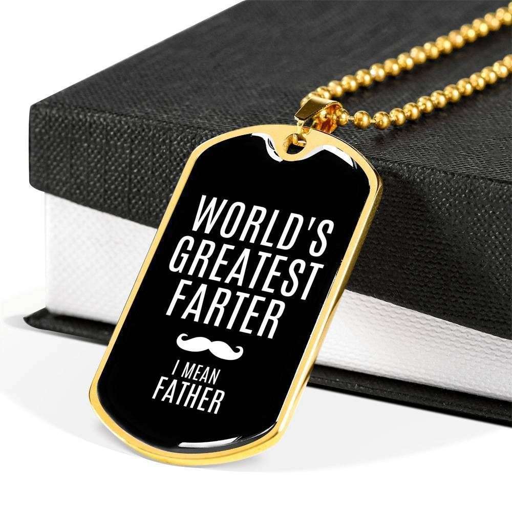Dad Dog Tag Custom Picture Father’S Day Gift, World’S Greatest Farter Dog Tag Military Chain Necklace For Dad Father's Day Rakva