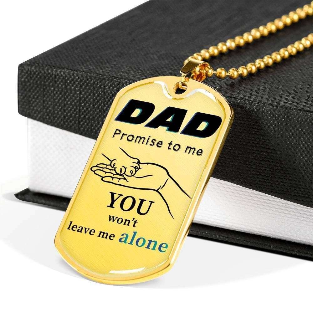 Dad Dog Tag Custom Picture Father’S Day Gift, You Won’T Leave Me Alone Dog Tag Military Chain Necklace Gift For Dad Father's Day Rakva