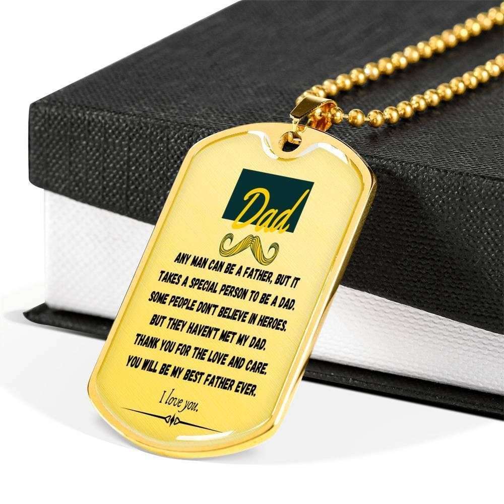 Dad Dog Tag Custom Picture Father’S Day Gift, You’Ll Always Be My Best Father Ever Dog Tag Military Chain Necklace For Dad Father's Day Rakva