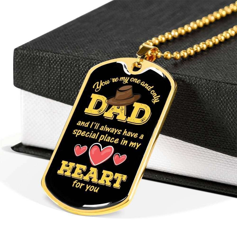 Dad Dog Tag Custom Picture Father’S Day Gift, You’Re My One And Only Dad Dog Tag Military Chain Necklace Gift For Dad Father's Day Rakva