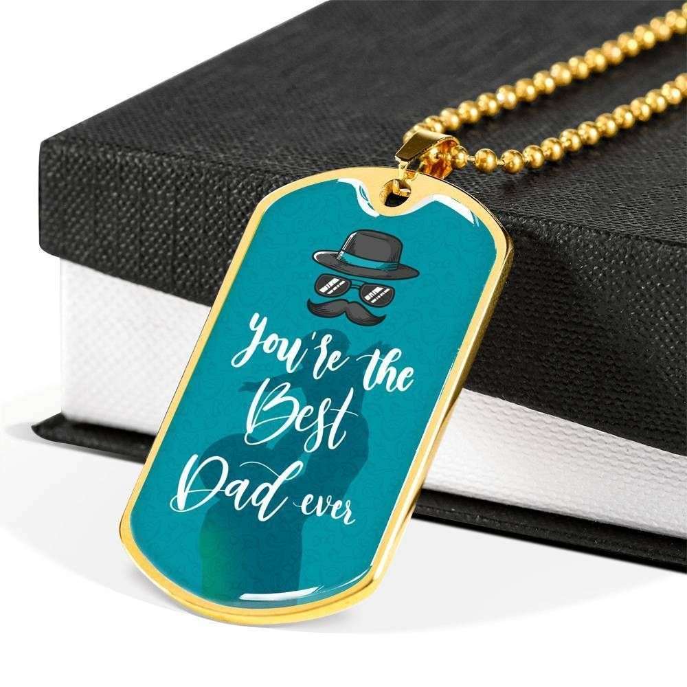 Dad Dog Tag Custom Picture Father’S Day Gift, You’Re The Best Dad Ever Dog Tag Military Chain Necklace For Dad Father's Day Rakva