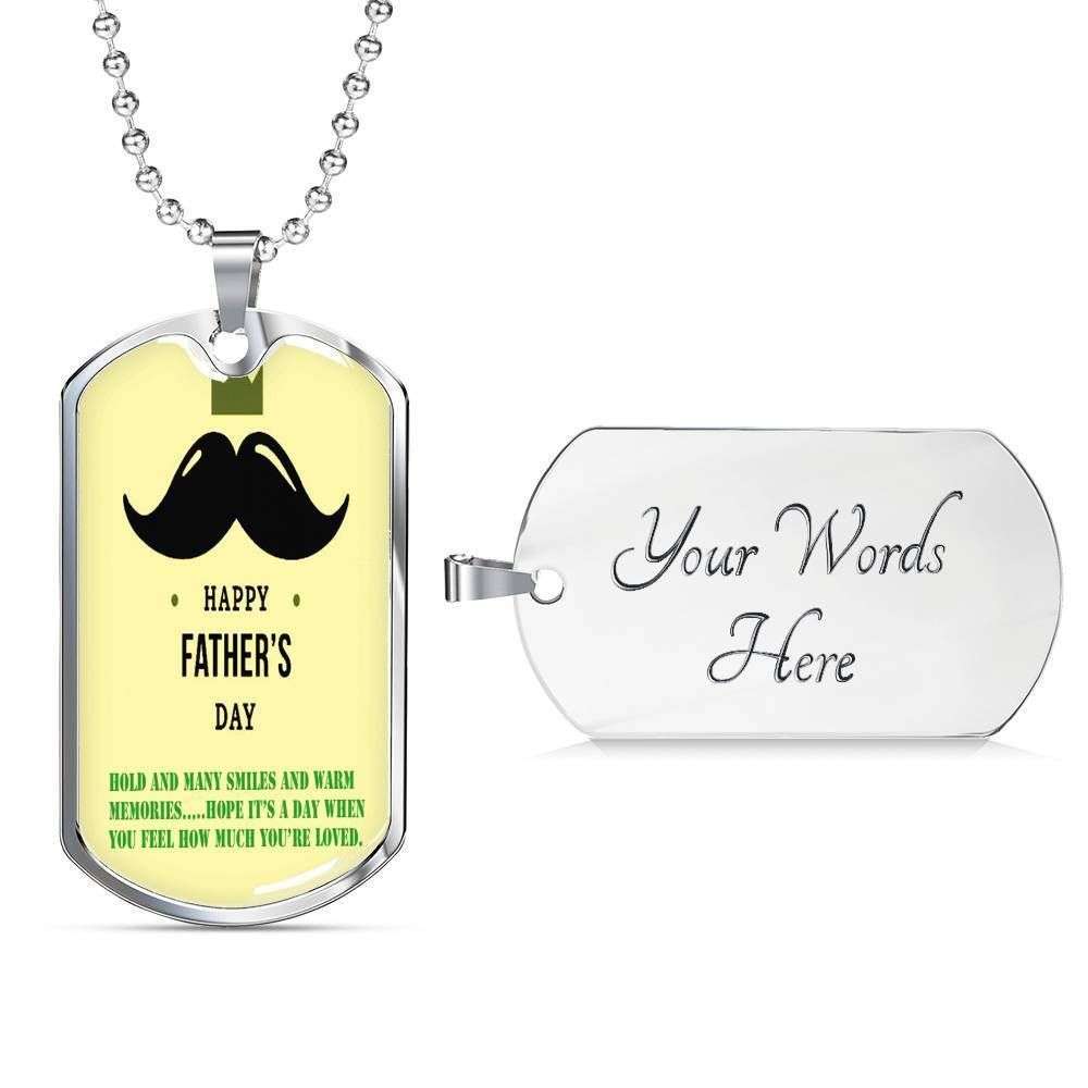 Dad Dog Tag Custom Picture Father’S Day, Grateful For Your Big Presence In My Life For Dad Dog Tag Necklace Father's Day Rakva