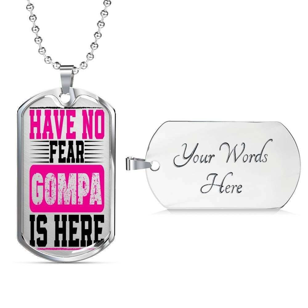 Dad Dog Tag Custom Picture Father’S Day, Have No Fear Gompa Is Here Dog Tag Necklace Gift For Dad Father's Day Rakva