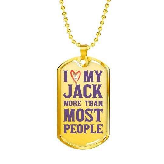 Dad Dog Tag Custom Picture Father’S Day, I Love My Jack Russell More Than Most People Dog Tag Necklace For Dad Father's Day Rakva
