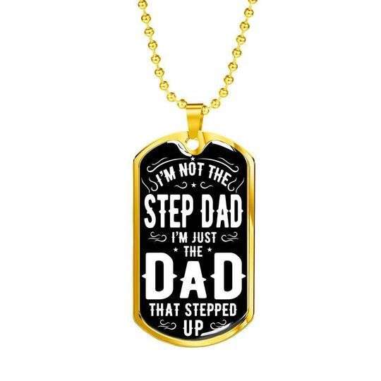 Dad Dog Tag Custom Picture Father’S Day, I’M Just The Dad That Stepped Up Dog Tag Necklace For Dad Father's Day Rakva