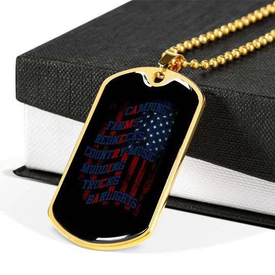 Dad Dog Tag Custom Picture Father’S Day, Independence Day Gift For Dad Necklace Father's Day Rakva
