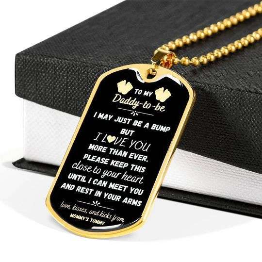 Dad Dog Tag Custom Picture Father’S Day, Keep This Close To Your Heart Dog Tag Necklace Gift For Dad To Be Father's Day Rakva