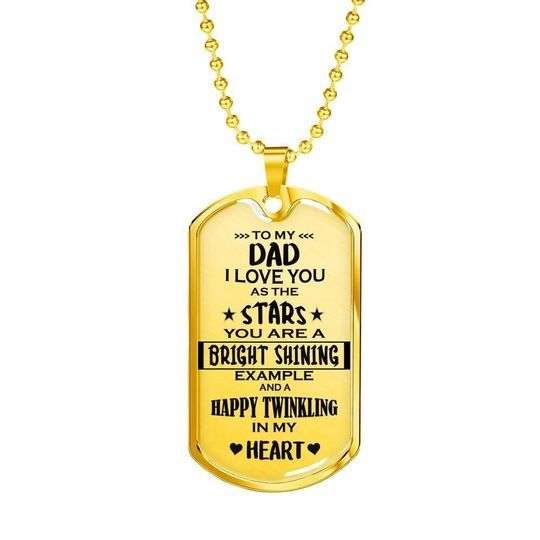 Dad Dog Tag Custom Picture Father’S Day, Love You As The Stars Dog Tag Necklace Gift For Dad Father's Day Rakva
