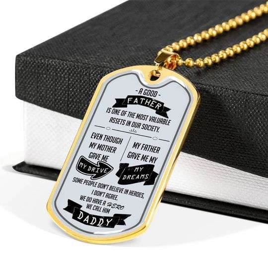 Dad Dog Tag Custom Picture Father’S Day, My Father Gave Me My Dreams Dog Tag Necklace For Dad Father's Day Rakva
