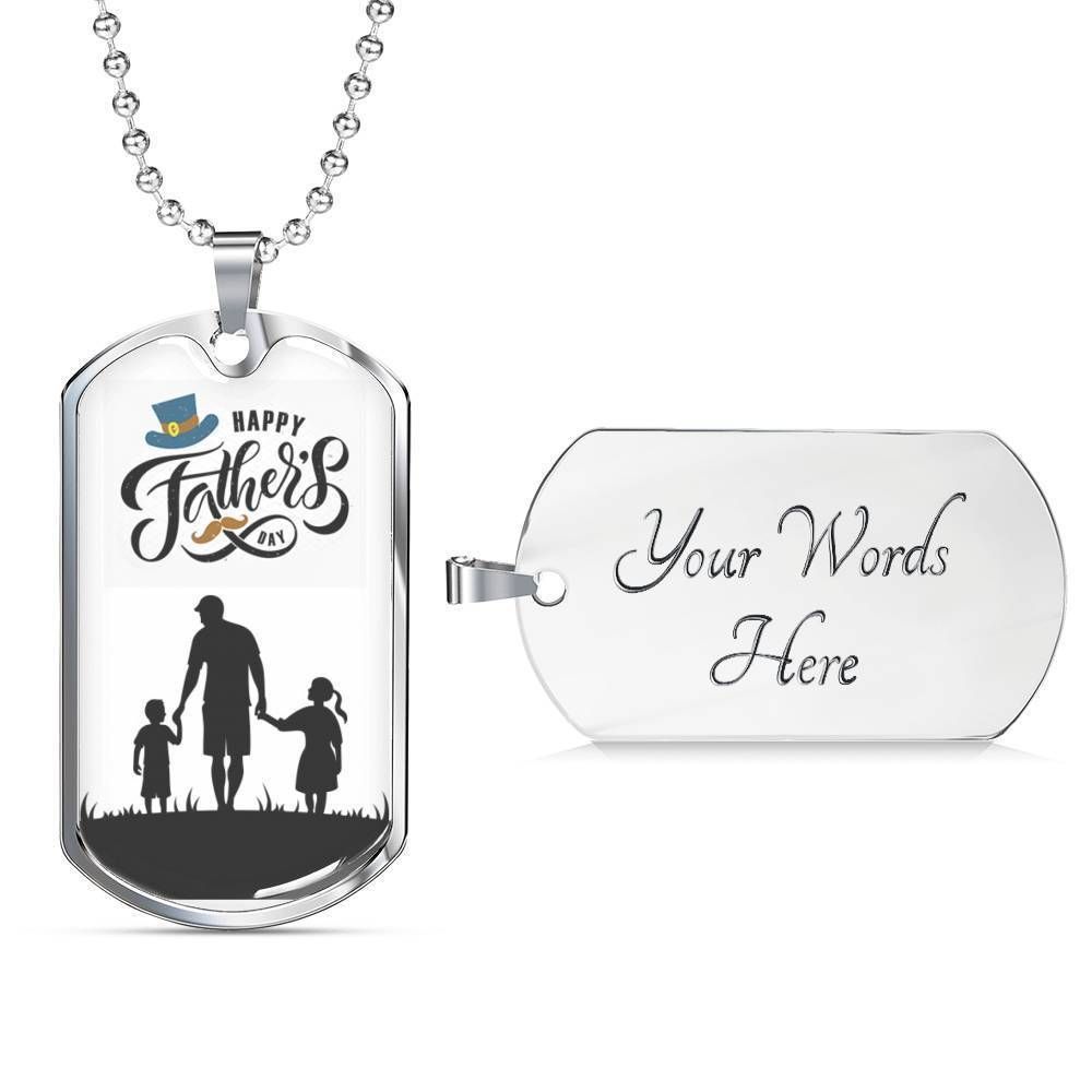 Dad Dog Tag Custom Picture, Happy Father’S Day Dog Tag Necklace Gift For Dad Dog Tag-2 Father's Day Rakva