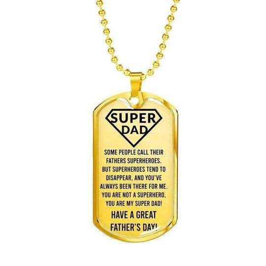 Dad Dog Tag Custom Picture, Happy Father’S Day You Are My Super Dad Necklace Gift For Dad Father's Day Rakva