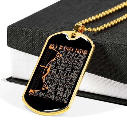 Dad Dog Tag Custom Picture, Hunters Prayer For This Land Dog Tag Necklace For Dad Father's Day Rakva