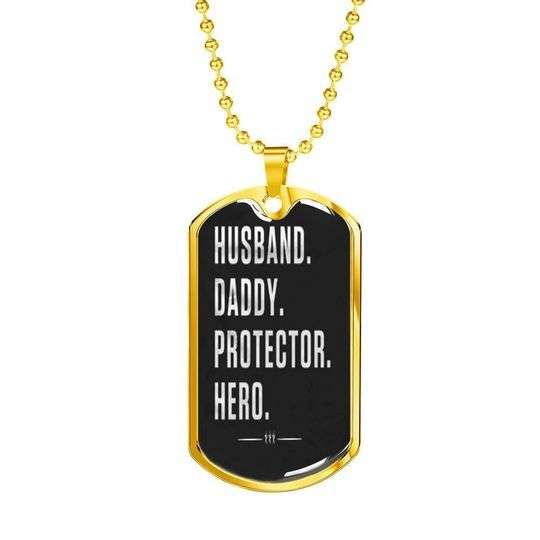 Dad Dog Tag Custom Picture, Husband Daddy Protector Hero Dog Tag Necklace For Dad Father's Day Rakva