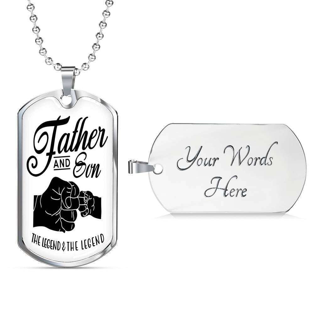 Dad Dog Tag Custom Picture, Son Dog Tag Custom Picture, Father And Son The Legend Dog Tag Necklace For Family Father's Day Rakva