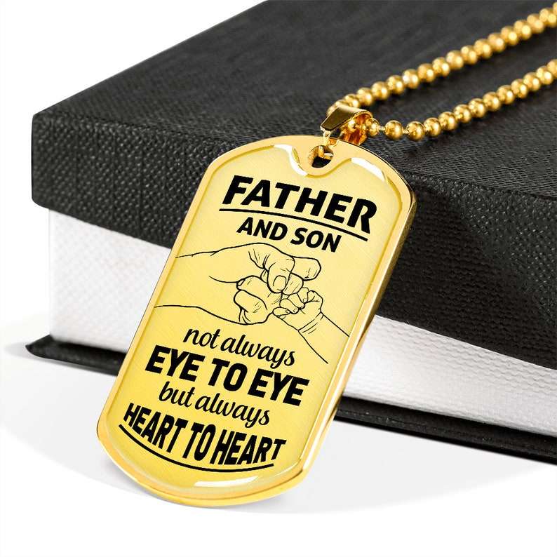 Dad Dog Tag, Eye To Eye ! Father’S Day Dog Tag Necklace Gift Christmas Day Rakva