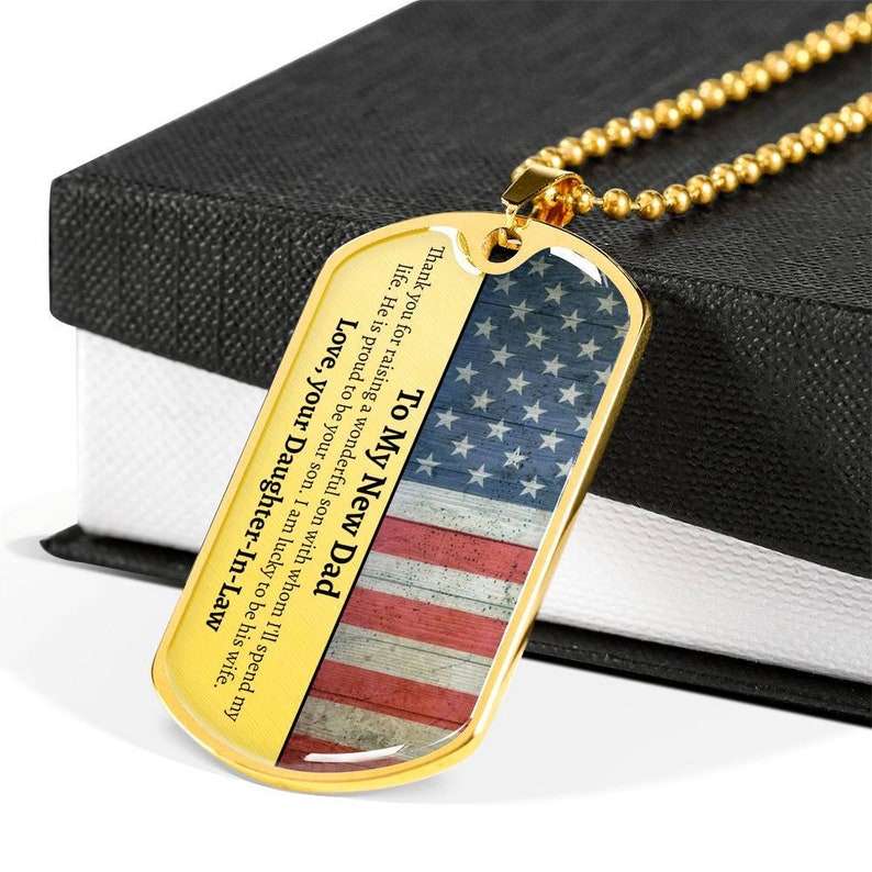 Dad Dog Tag, Father Of The Groom Gift, Gift For Grooms Father, Father In Law Necklace, Father Of The Groom Dog Tag Necklace Gift Christmas Day Rakva